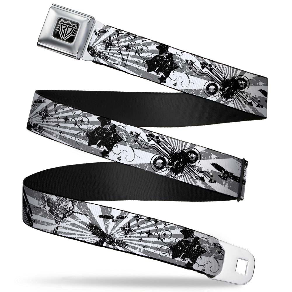 4347 Seatbelt Belt - Rising Sun White/Gray - 1.5" Wide - 32-52 Inches in